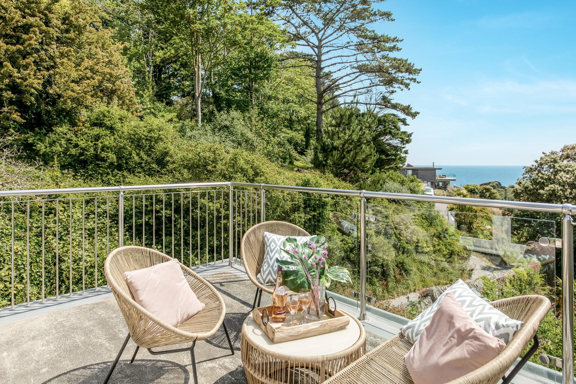 The large balcony is ideal for al fresco nights as the sun goes down.