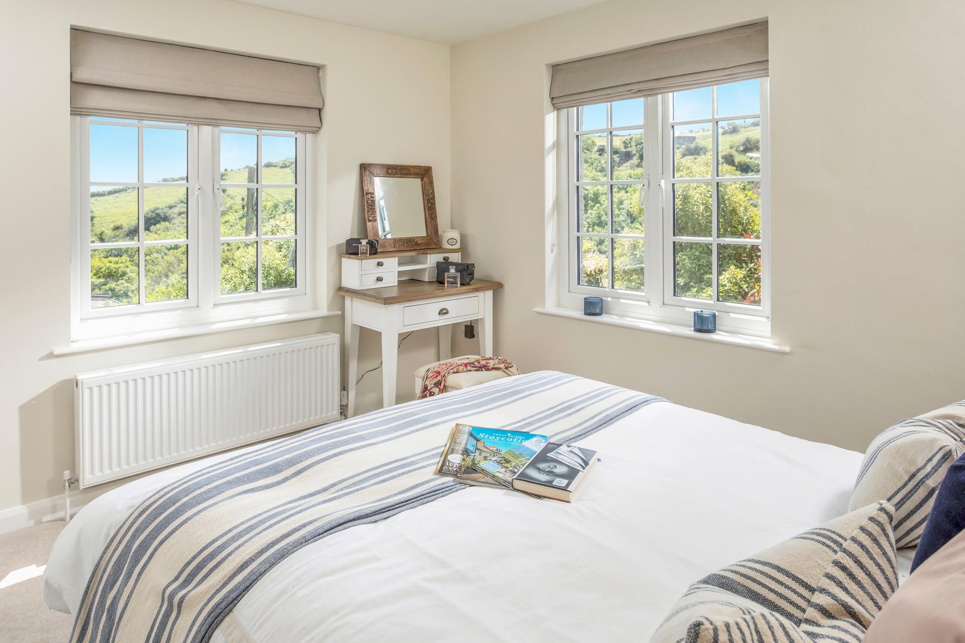 Get ready for the day at the dressing table.