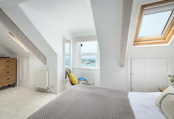 Sip your morning cuppa in the soft sheets with the stunning view across St Ives.