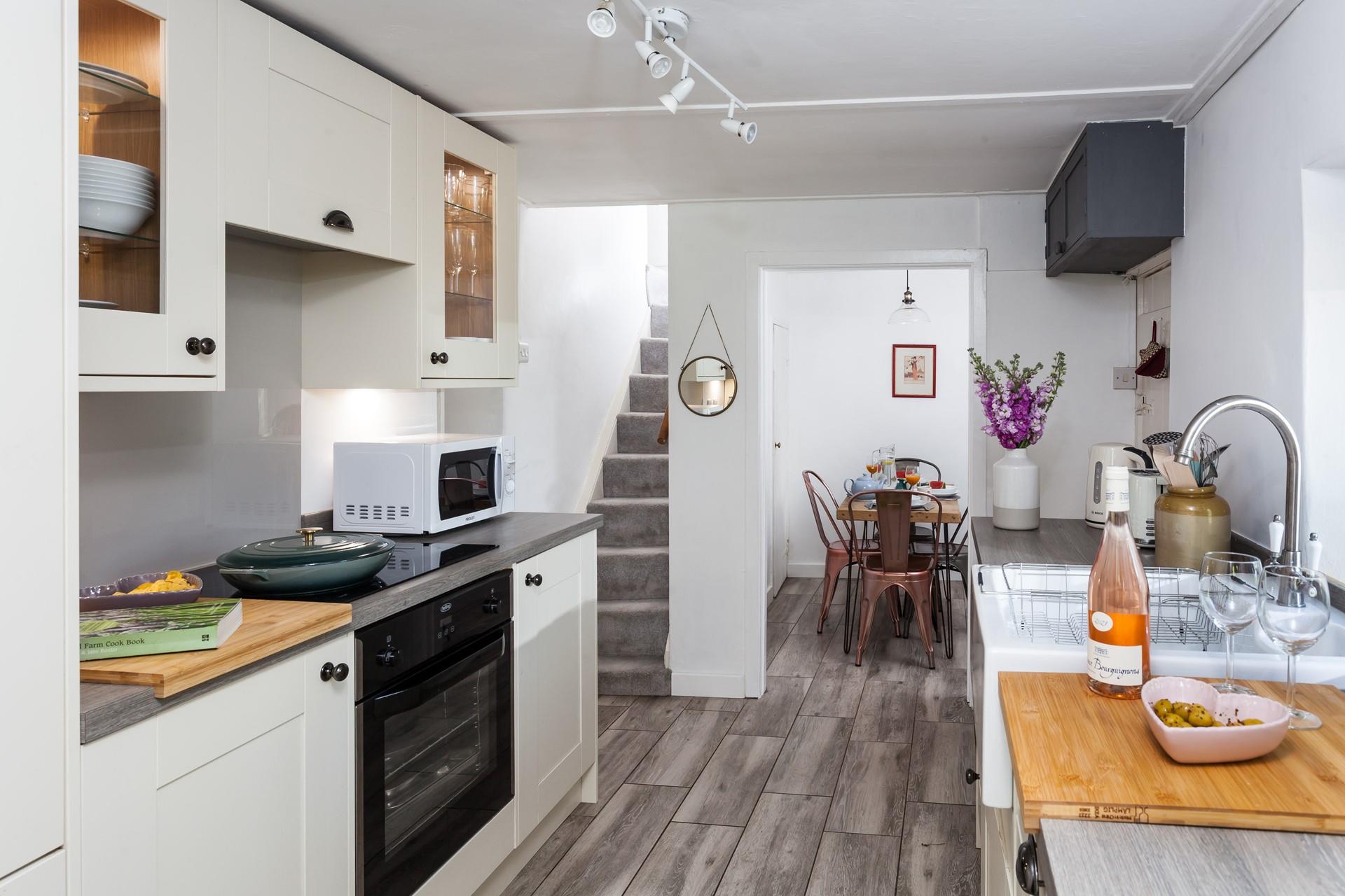 The kitchen is fully equipped for cooking up a storm.