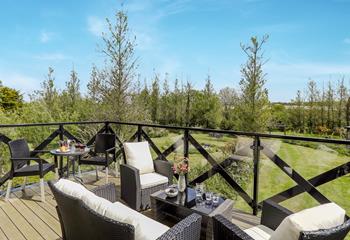 Take in the countryside views from the balcony.