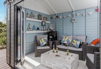 The summerhouse is beautifully decorated and perfectly cosy for summer nights.