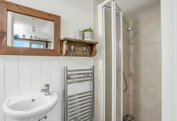 The shower room is perfect for washing off sandy toes after days on nearby beaches.