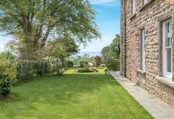 Soak up the sun on the beautiful lawn.