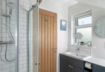 The modern and stylish bathroom is the perfect space to get ready in the morning.