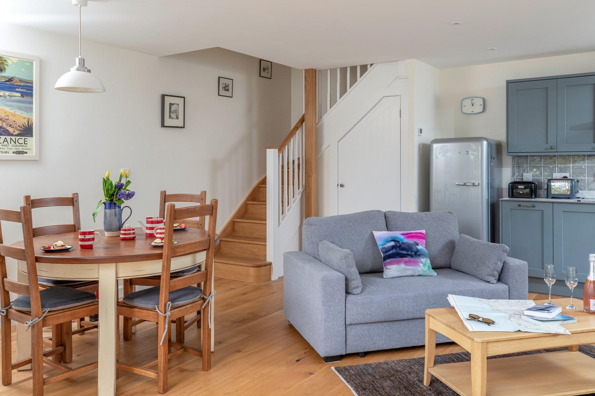 Sink into the comfortable sofa after a day of exploring.