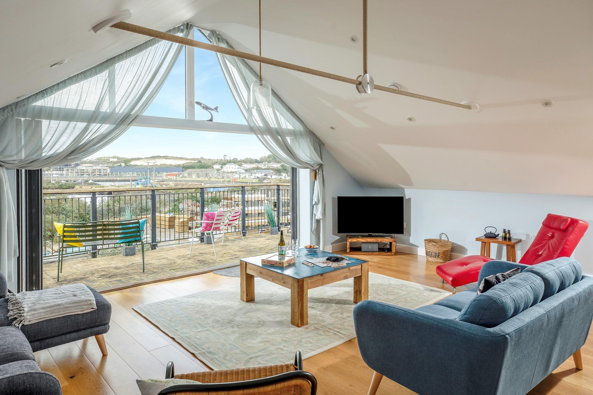 After a day on Hayle's golden sand, settle in for the evening on the cosy sofa.