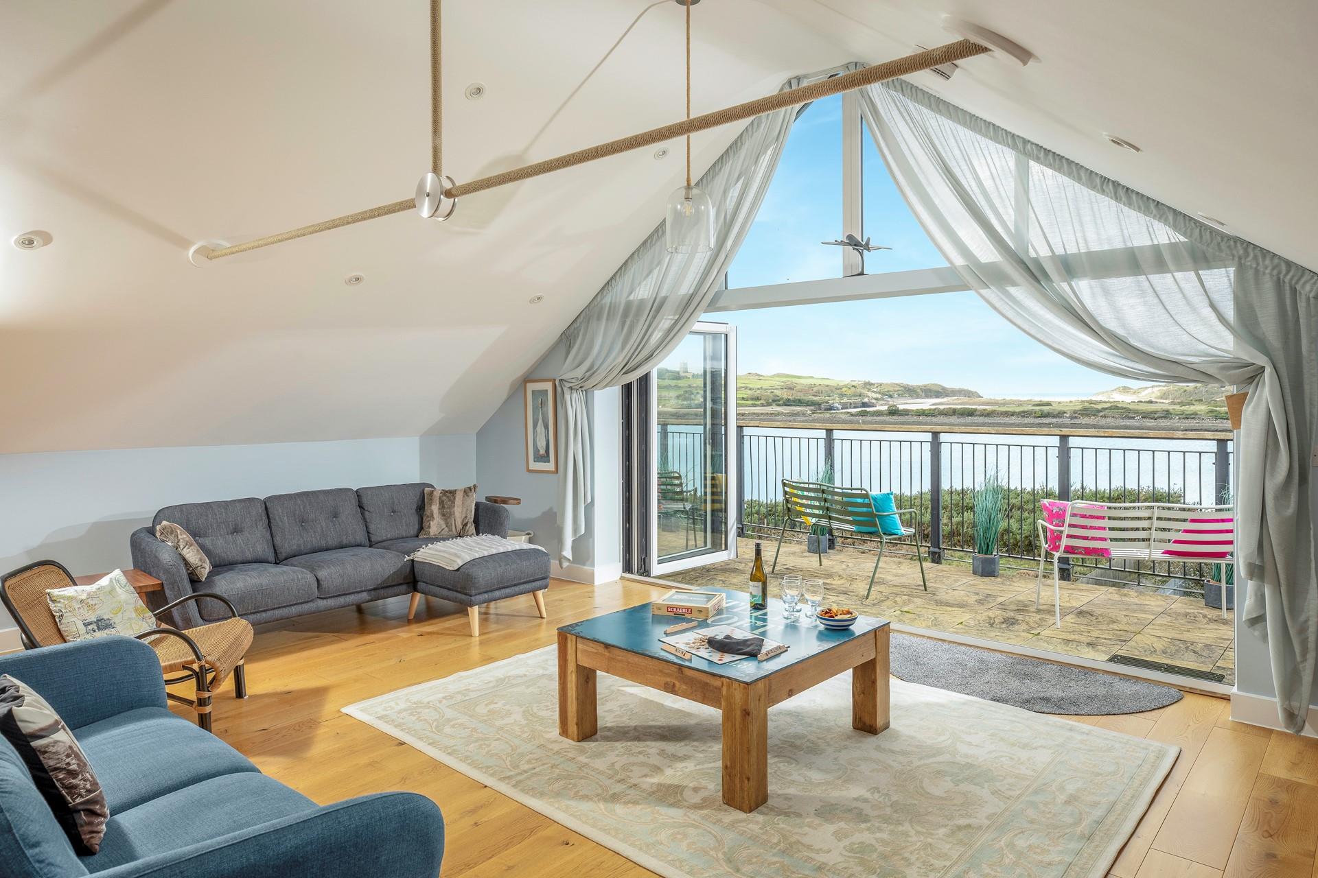 The large open plan living space allows families to spend quality time together.