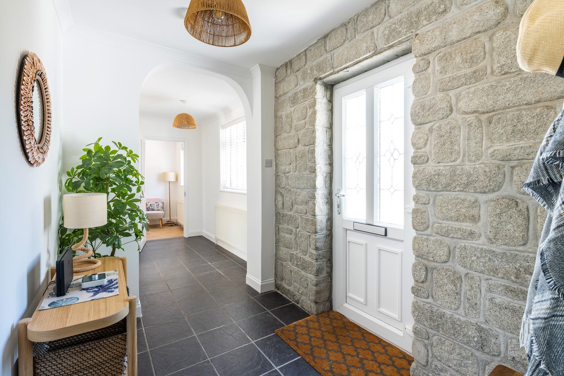 Step through the hallway ready for a relaxing evening after walking the coast path from St Ives.