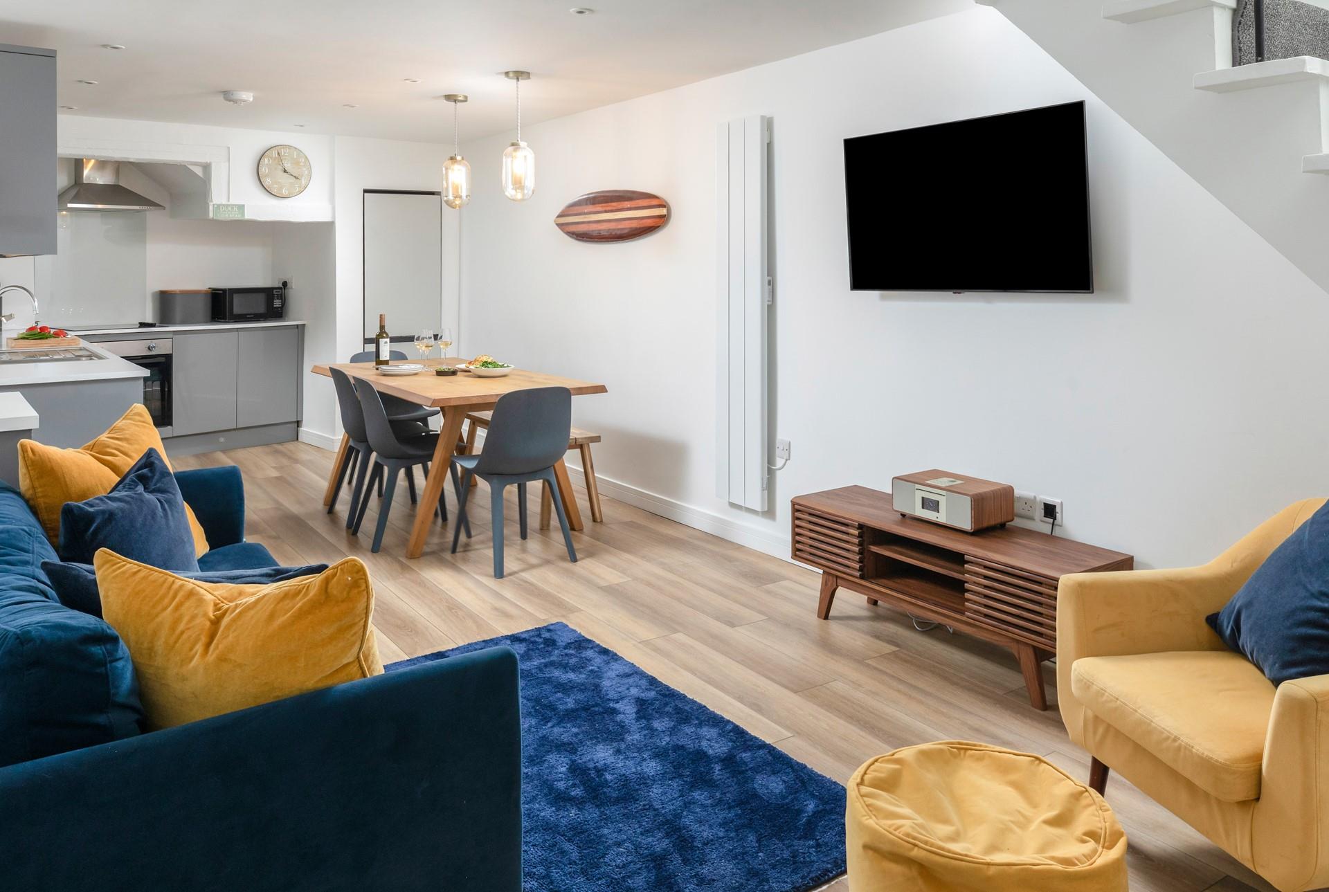 We love the stylish touches such as the hanging lights.