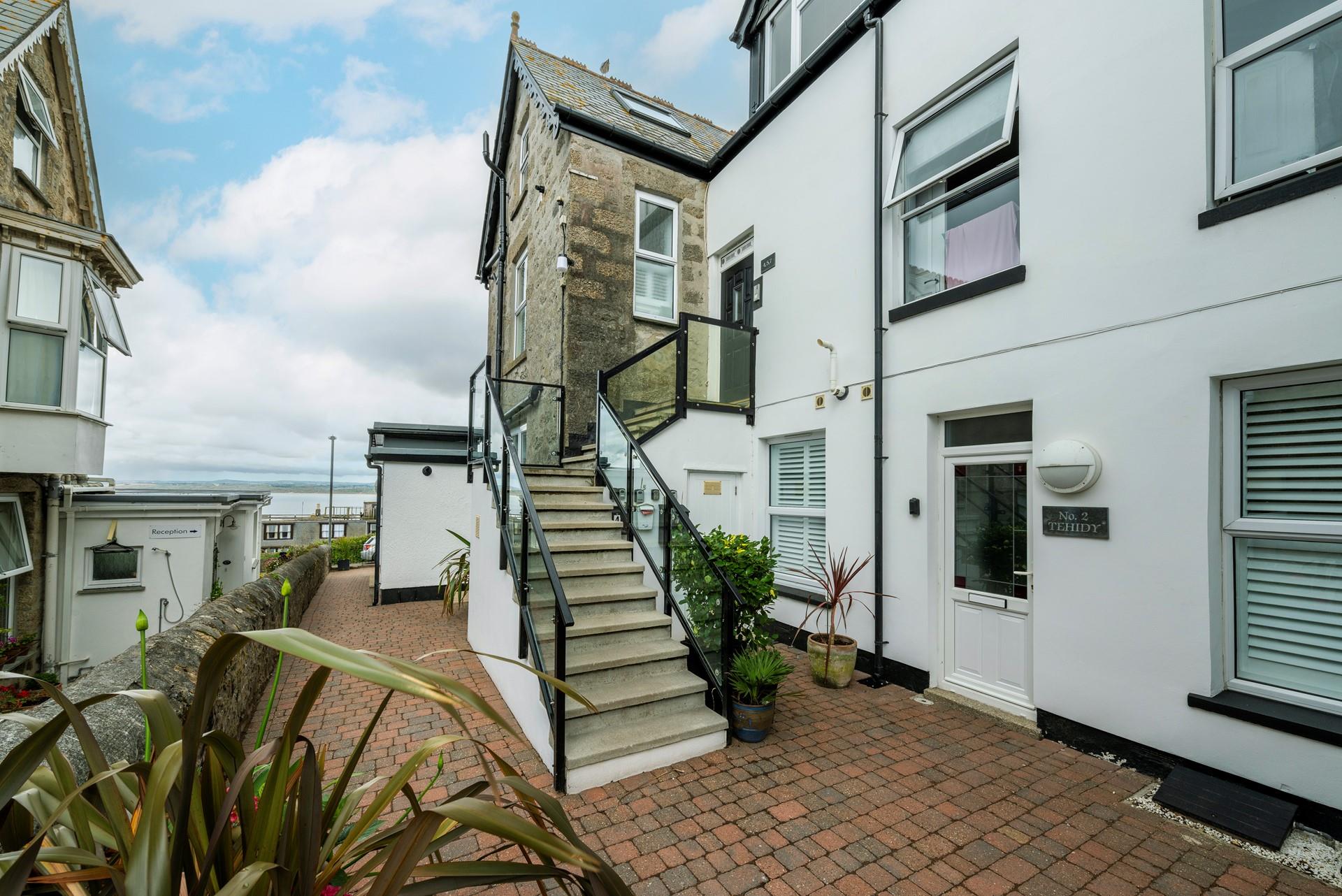 The beach is just a short stroll away.