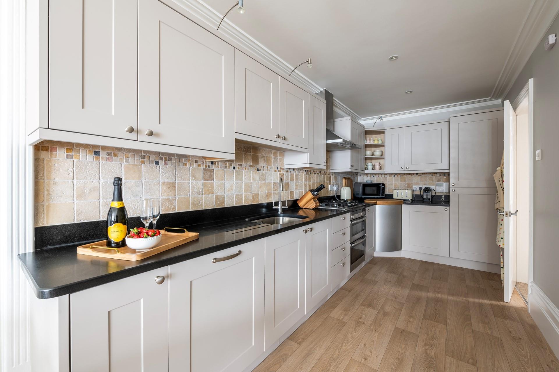 The modern kitchen is well-equipped for rustling up feasts.