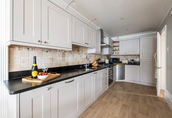 The kitchen is well-equipped and modern for rustling up feasts.