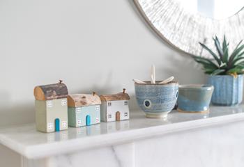 Pretty coastal decor reflects the close proximity to Porthminster Beach.