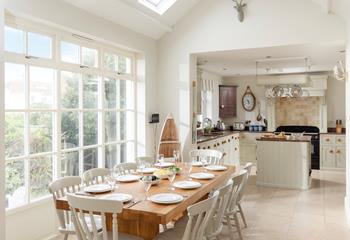 Tuck into a hearty breakfast full of warm, buttery pastries and fresh juice.