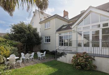 Soak up the sun in the garden.