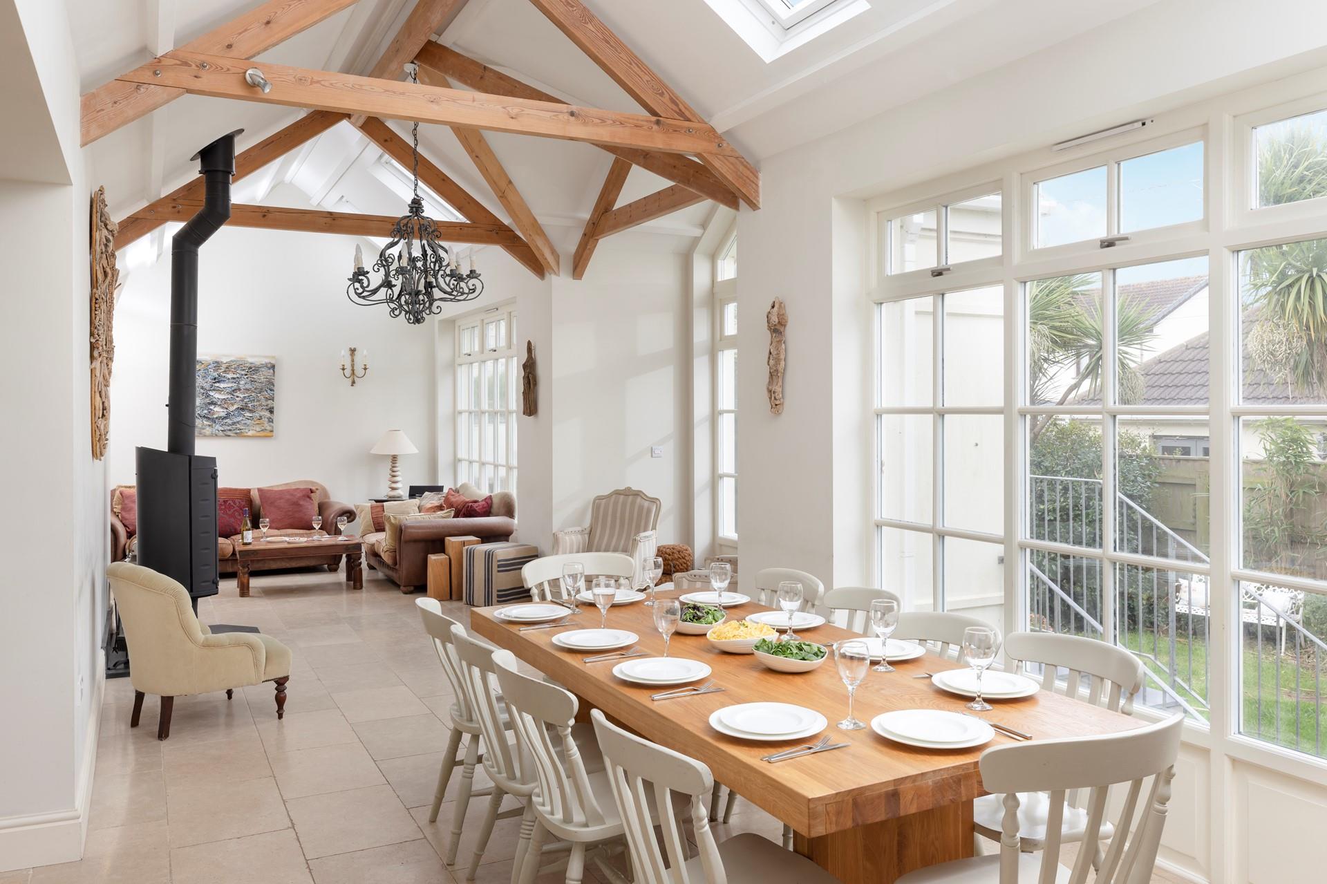 The large open plan orangery is ideal for entertaining and spending time together as a family.