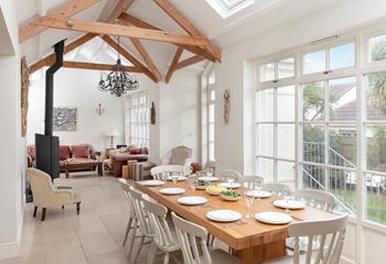 The large open plan orangery is ideal for entertaining and spending time together as a family.