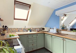 The kitchen is well-equipped to cook hearty breakfasts and tasty suppers.
