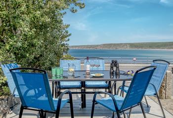 All meals can be enjoyed out on the terrace with the stunning sea view.