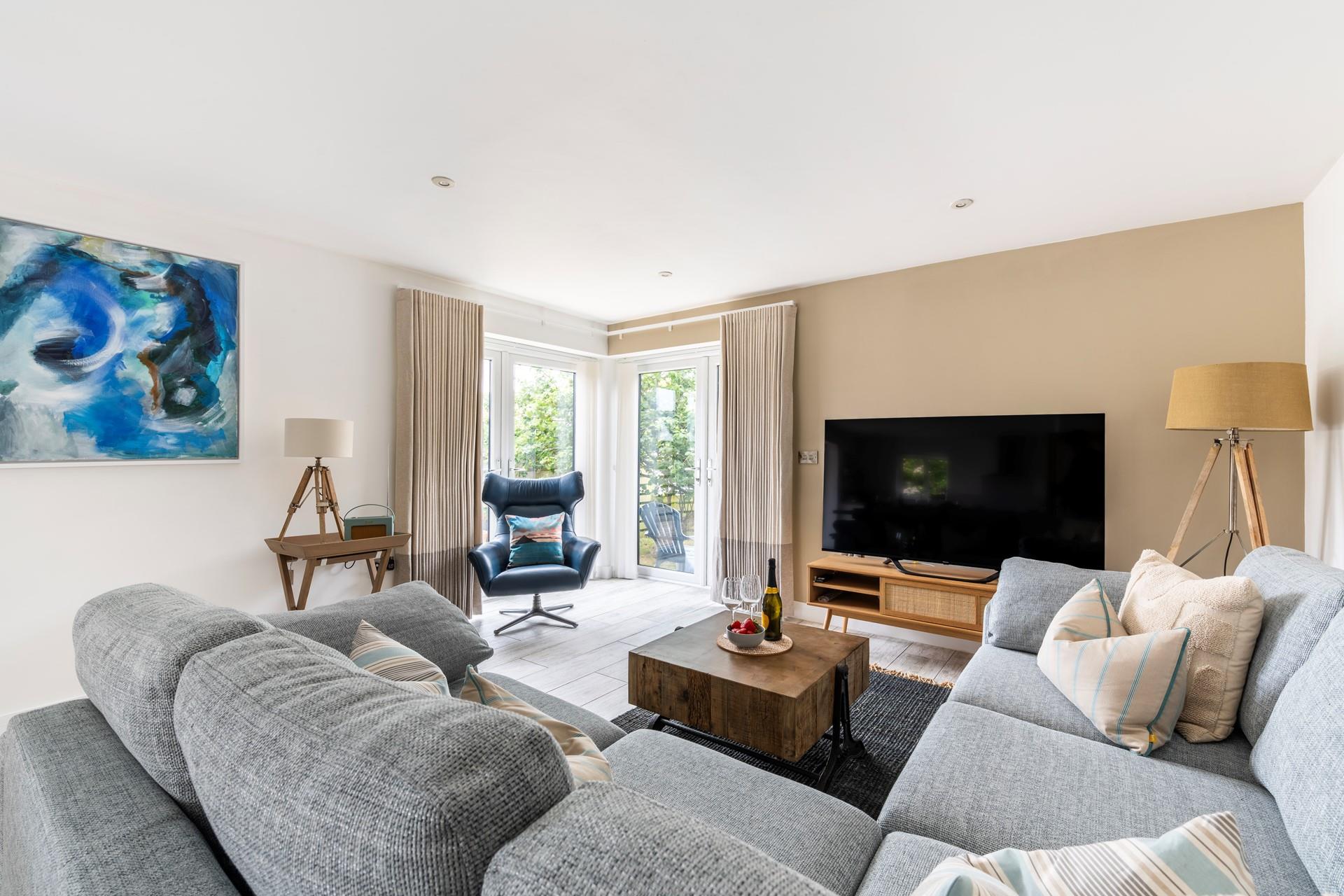 The large corner sofa is super cosy for evenings in.