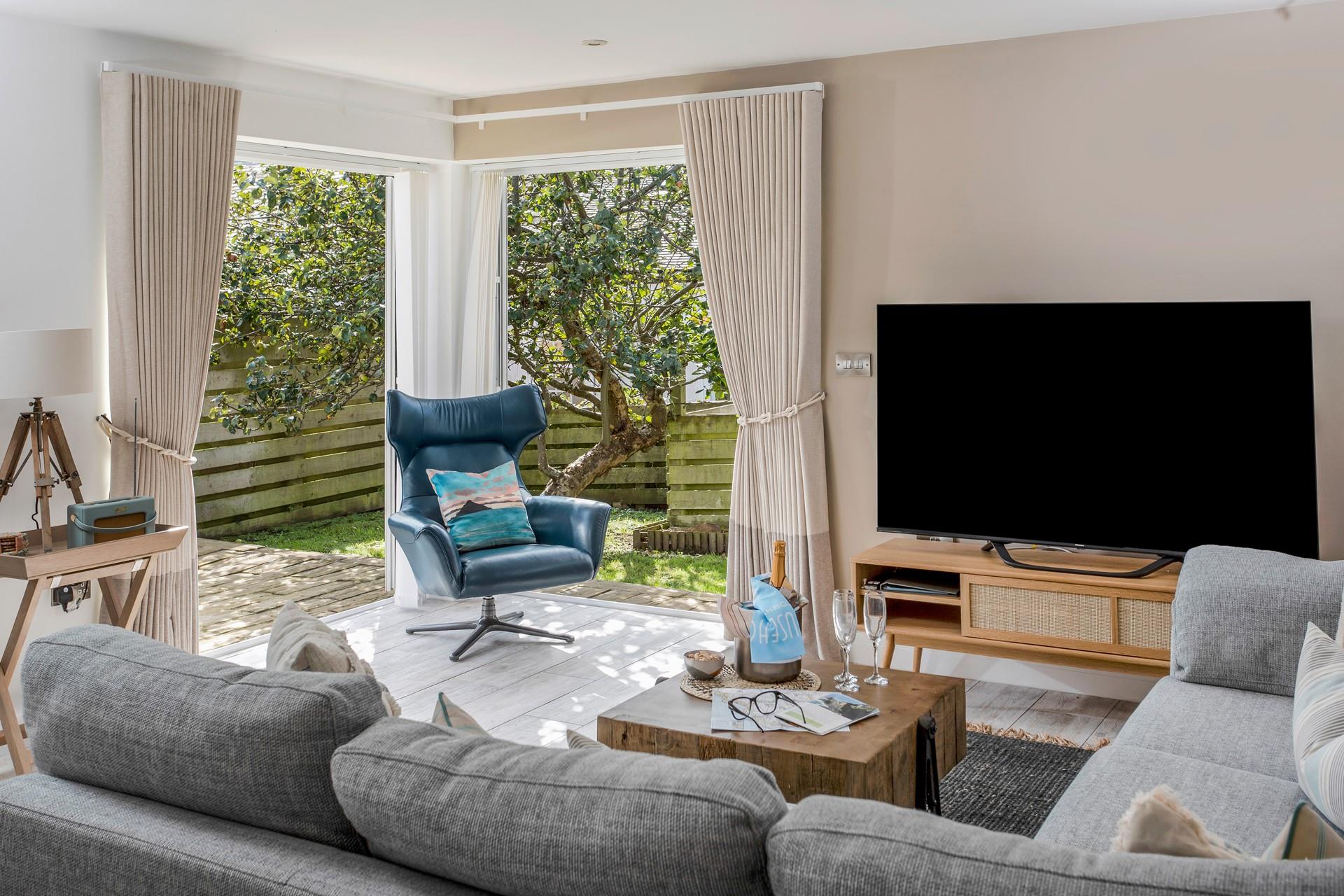 The large corner sofa is super cosy for evenings in.