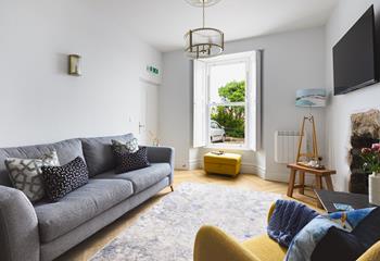 Take in the views over St Ives harbour and beyond from the sitting room.