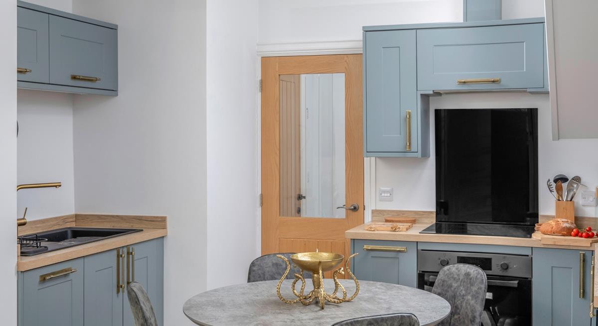 The kitchen is well-equipped for cooking tasty meals and preparing picnics.