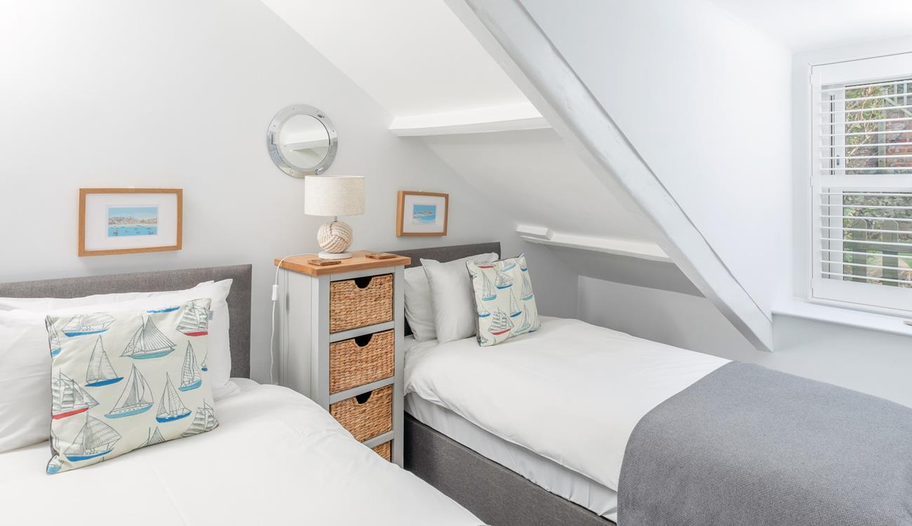 The twin beds are perfect for young adults or children.