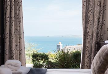 Open the curtains to peep at the stunning views of St Ives Bay in the morning.
