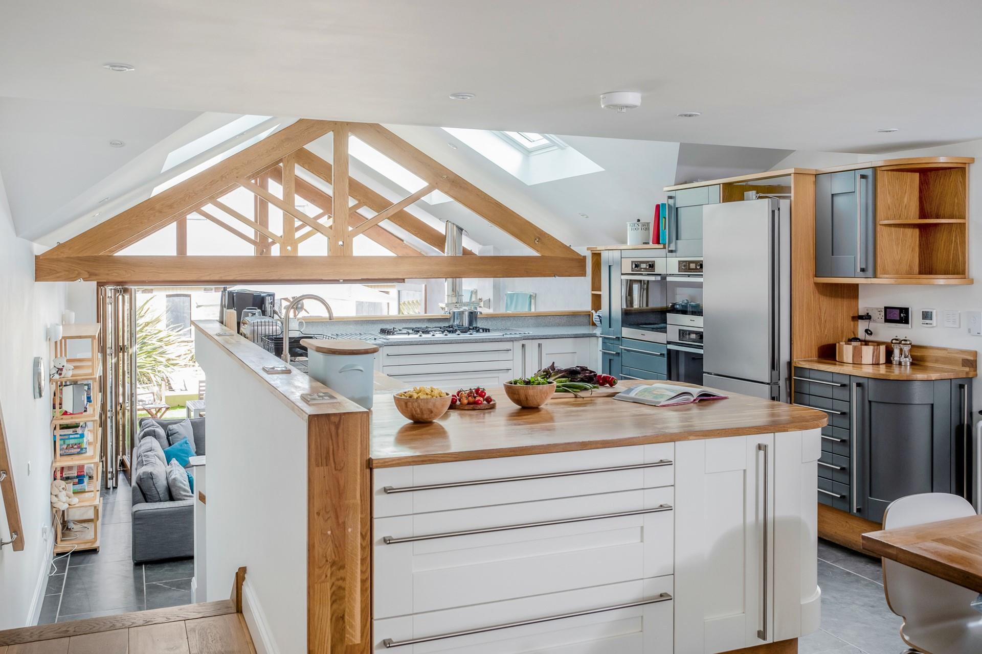 The large kitchen is well-equipped for rustling up delicious dinners.