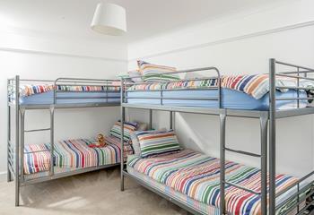 Bedroom 4 has two sets of bunk beds perfect for a kid's sleepover!