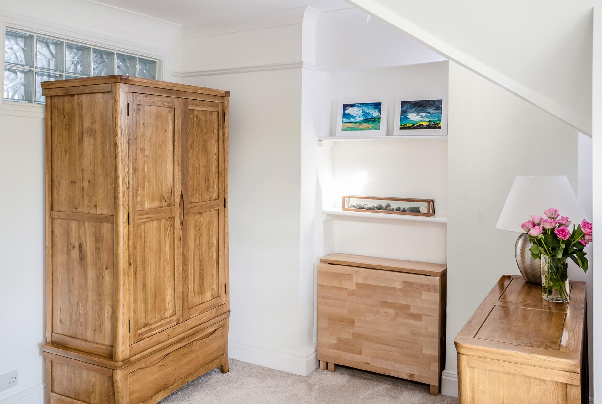 There is plenty of wardrobe space for all your holiday clothes.