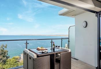 Spend days walking the coast path before returning to relax on the sea view balcony.
