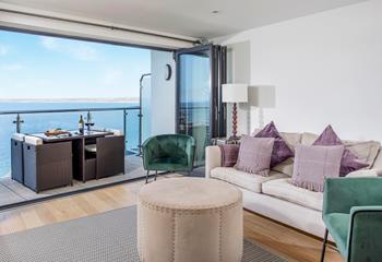 Curl up on the soft sofa and enjoy the views!