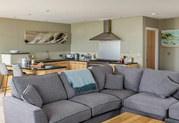 Gather family or friends together in the open plan living area.
