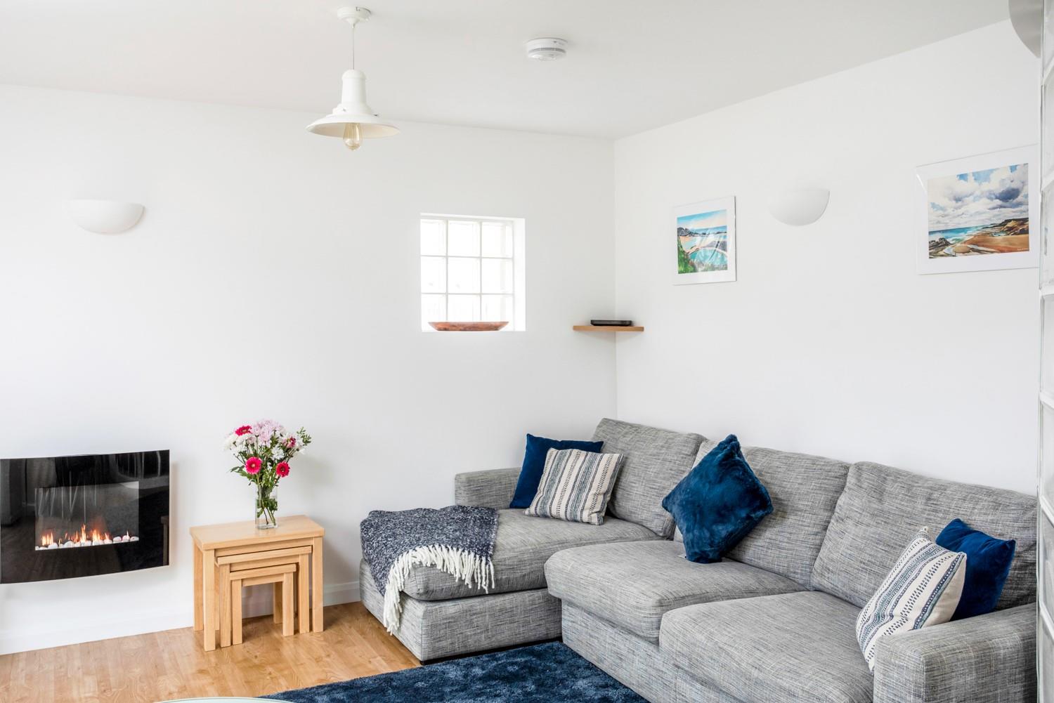 Curl up on the deep sofas and relax together.