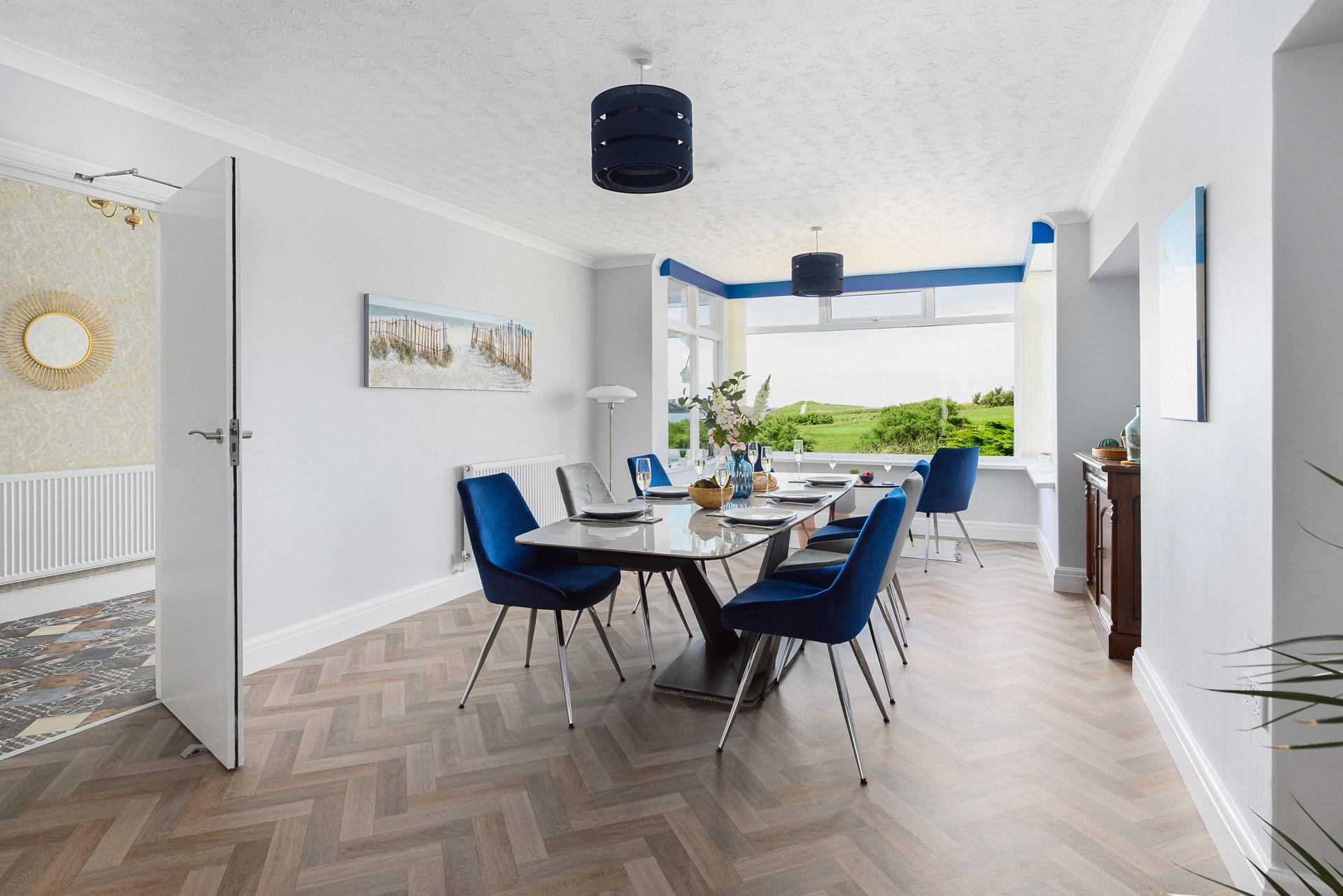 Ample space for family dinners in the dining area.