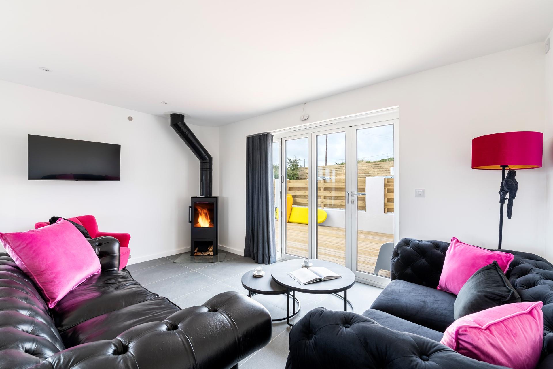 Cosy up in front of the woodburner with a hot chocolate on winter evenings.