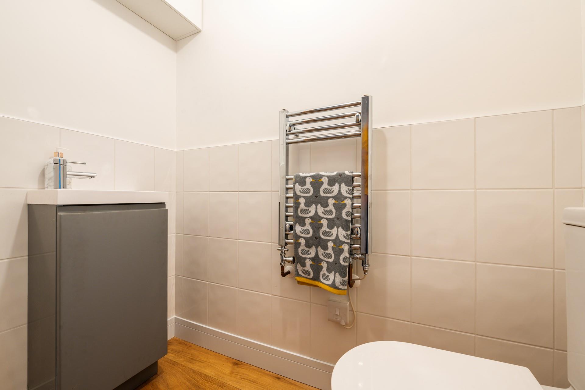 Grab warm fluffy towels straight from the heated rail after a morning shower.