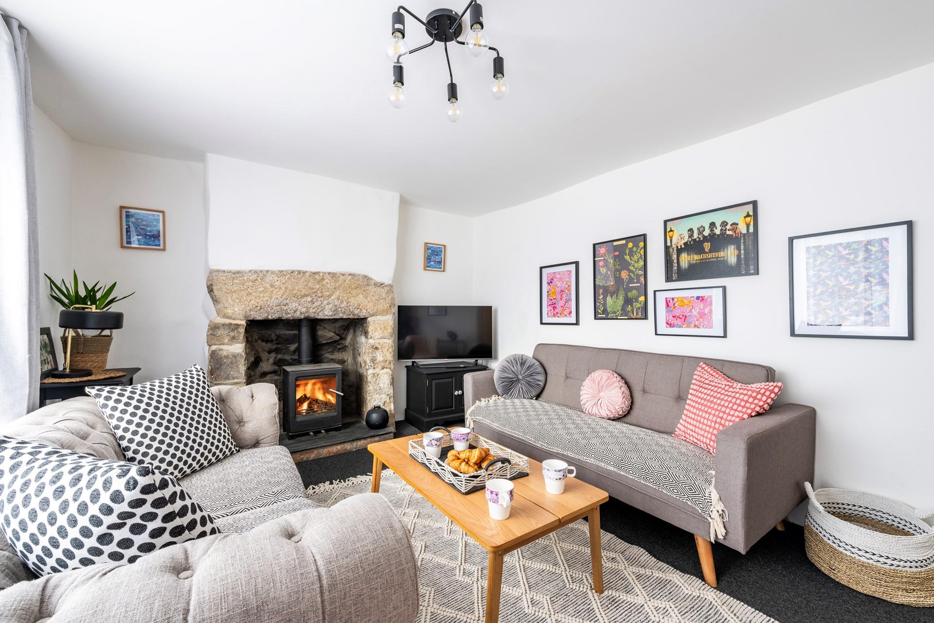 Snuggle up on the sofa with the crackle of the woodburner in the background while you sip a cuppa.