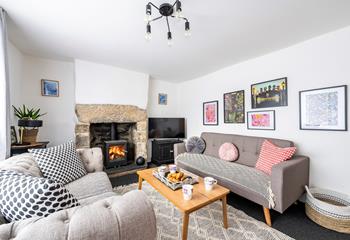 Snuggle up on the sofa with the crackle of the woodburner in the background while you sip a cuppa.