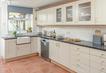 The second kitchen is an additional space to cook tasty feasts.