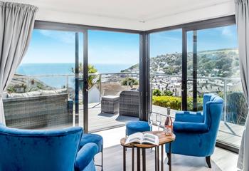 Relax and enjoy magnificent views of the Cornish coast.