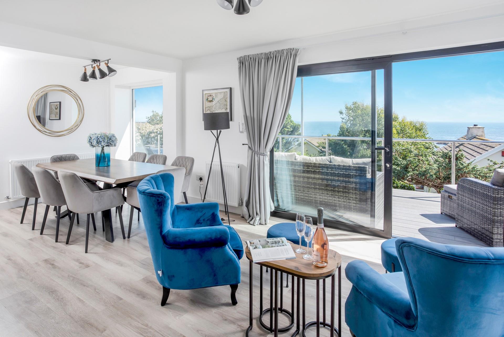 Unwind and dine with stunning sea views.