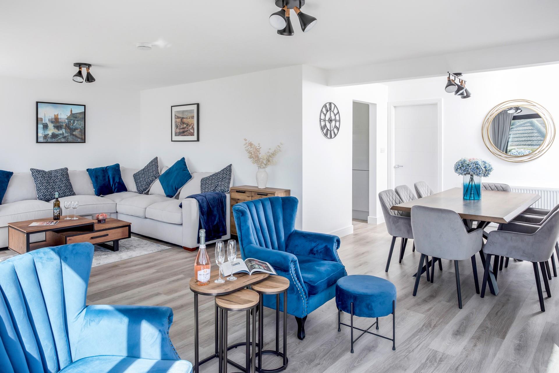 The snug sofa, cosy reading corner and opulent dining space will be loved by everyone.