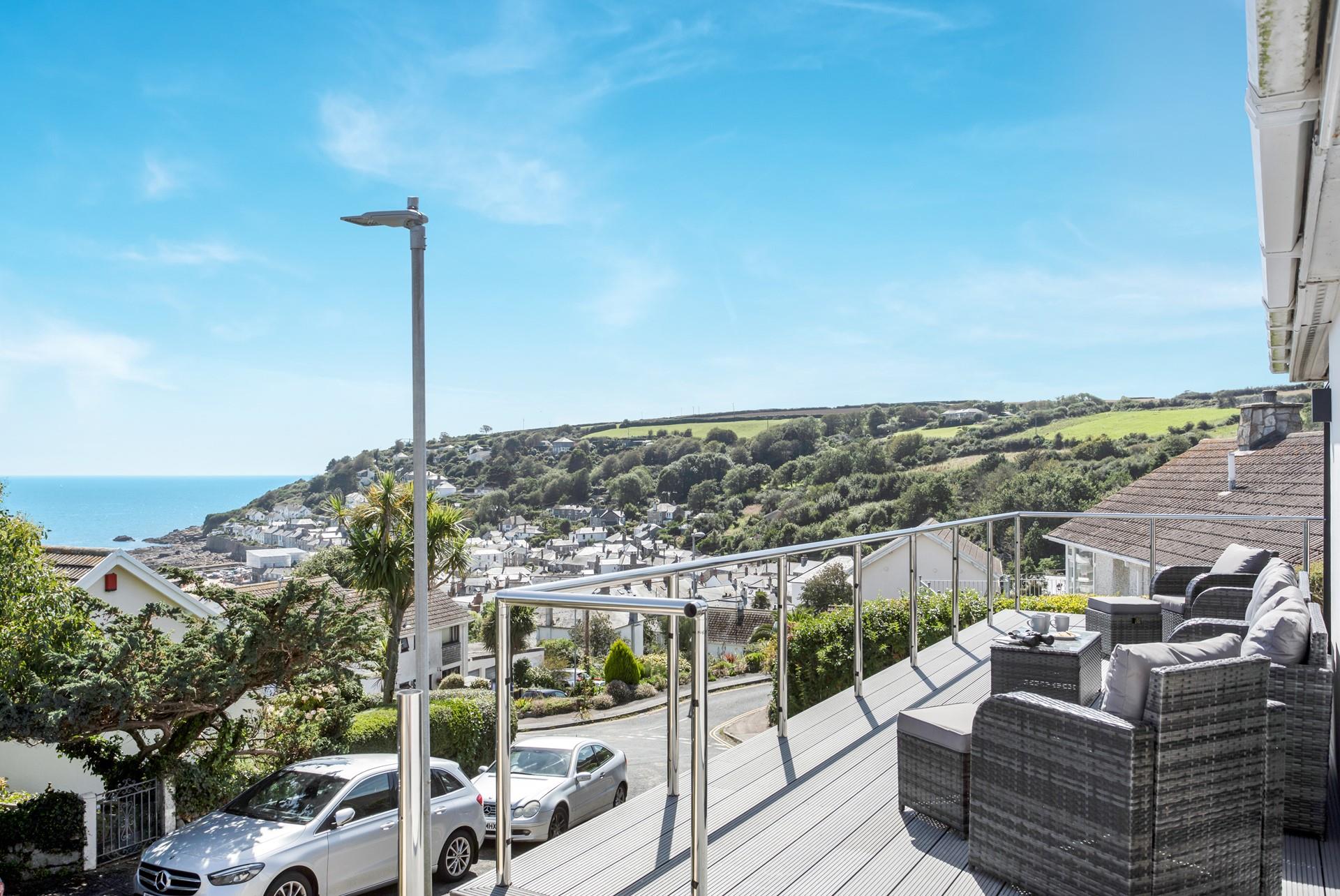 Spectacular views of the Cornish coast from the balcony.