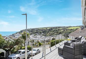 Spectacular views of the Cornish coast from the balcony.