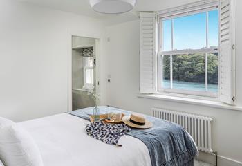 Wake up and open the shutters to enjoy the sun rising over the river in the morning.