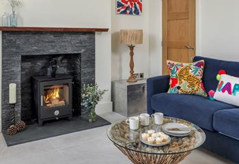 Enjoy tea and cake in the cosy sitting room.